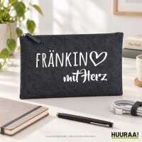 Kulturbeutel Fränkin mit Herz 1 Liter Charcoal