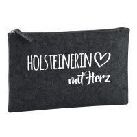 Kulturbeutel Holsteinerin mit Herz 1 Liter Charcoal