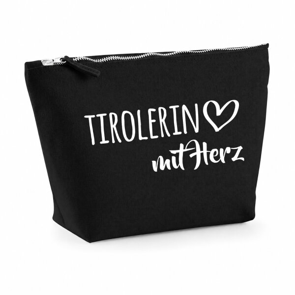 Kulturbeutel Tirolerin mit Herz 1 Liter Charcoal