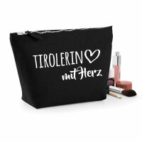 Kulturbeutel Tirolerin mit Herz 1 Liter Charcoal