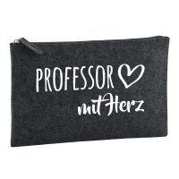 Kulturbeutel Professor mit Herz 1 Liter Charcoal