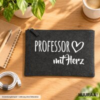 Kulturbeutel Professor mit Herz 1 Liter Charcoal