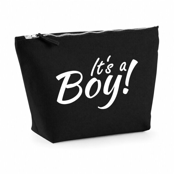 Kulturbeutel It`s a Boy! Schriftzug 1 Liter Charcoal
