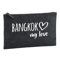 Kulturbeutel Bangkok my love 1 Liter Charcoal