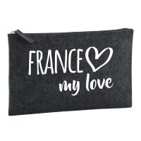 Kulturbeutel France my love 1 Liter Charcoal
