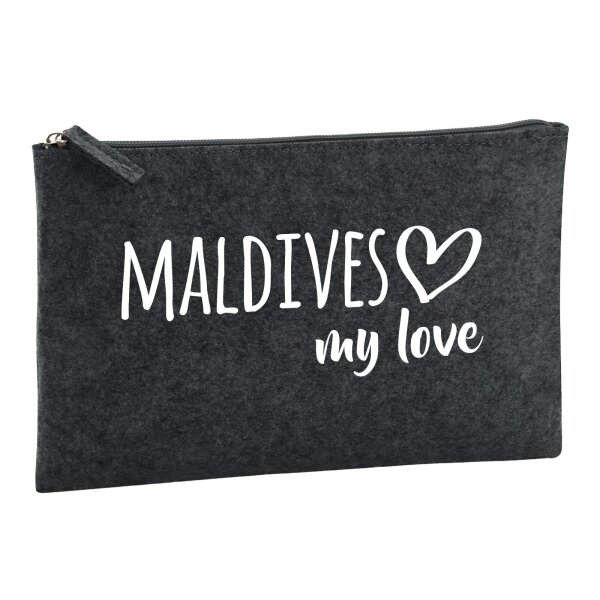 Kulturbeutel Maldives my love 1 Liter Charcoal