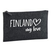 Kulturbeutel Finland my love 1 Liter Charcoal