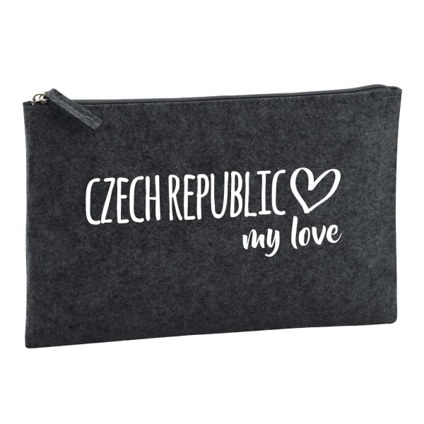 Kulturbeutel Czech Republic my love 1 Liter Charcoal