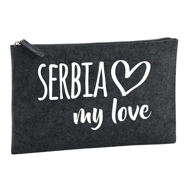 Kulturbeutel Serbia my love 1 Liter Charcoal