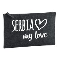 Kulturbeutel Serbia my love 1 Liter Charcoal