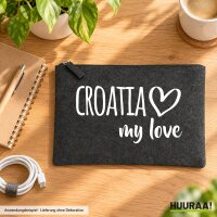 Kulturbeutel Croatia my love 1 Liter Charcoal