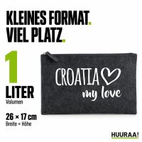 Kulturbeutel Croatia my love 1 Liter Charcoal