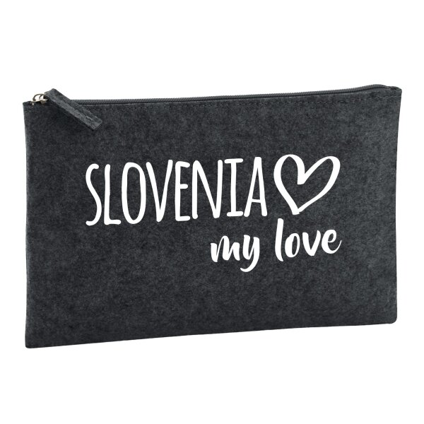Kulturbeutel Slovenia my love 1 Liter Charcoal