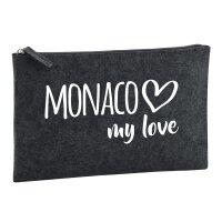 Kulturbeutel Monaco my love 1 Liter Charcoal
