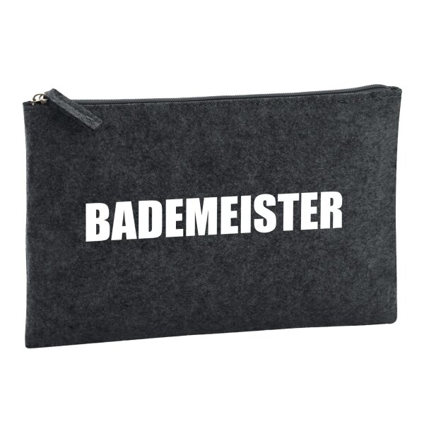 Kulturbeutel Bademeister Schriftzug 1 Liter Charcoal