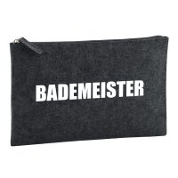Kulturbeutel Bademeister Schriftzug 1 Liter Charcoal