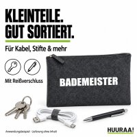 Kulturbeutel Bademeister Schriftzug 1 Liter Charcoal