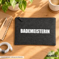 Kulturbeutel Bademeisterin Schriftzug 1 Liter Charcoal