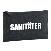Kulturbeutel Sanit&auml;ter Schriftzug 1 Liter Charcoal