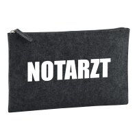 Kulturbeutel Notarzt Schriftzug 1 Liter Charcoal