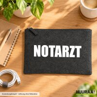 Kulturbeutel Notarzt Schriftzug 1 Liter Charcoal