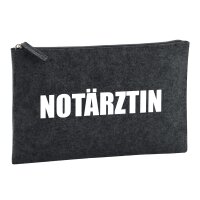 Kulturbeutel Not&auml;rztin Schriftzug 1 Liter Charcoal