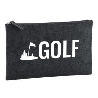 Kulturbeutel Golf Schriftzug 1 Liter Charcoal