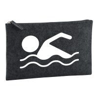 Kulturbeutel Schwimmen Silhouette 1 Liter Charcoal