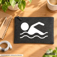 Kulturbeutel Schwimmen Silhouette 1 Liter Charcoal