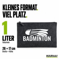 Kulturbeutel Badminton Federball 1 Liter Charcoal