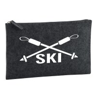 Kulturbeutel Ski Schriftzug 1 Liter Charcoal