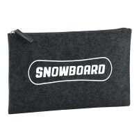 Kulturbeutel Snowbord Schriftzug 1 Liter Charcoal