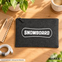 Kulturbeutel Snowbord Schriftzug 1 Liter Charcoal