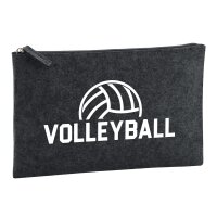 Kulturbeutel Volleyball Schriftzug 1 Liter Charcoal