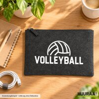 Kulturbeutel Volleyball Schriftzug 1 Liter Charcoal