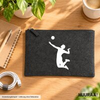 Kulturbeutel Volleyball Silhouette 1 Liter Charcoal