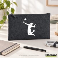 Kulturbeutel Volleyball Silhouette 1 Liter Charcoal