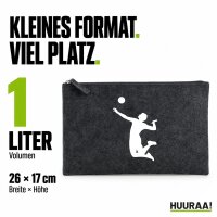 Kulturbeutel Volleyball Silhouette 1 Liter Charcoal
