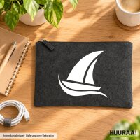 Kulturbeutel Segeln Segelboot 1 Liter Charcoal