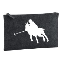 Kulturbeutel Polo Spieler Silhouette 1 Liter Charcoal