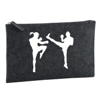 Kulturbeutel Kickboxen Silhouette 1 Liter Charcoal