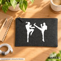 Kulturbeutel Kickboxen Silhouette 1 Liter Charcoal