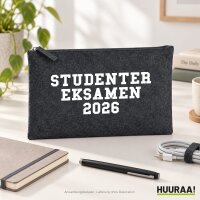 Kulturbeutel Studentereksamen 2026 Abschluss Dänemark 1 Liter Charcoal