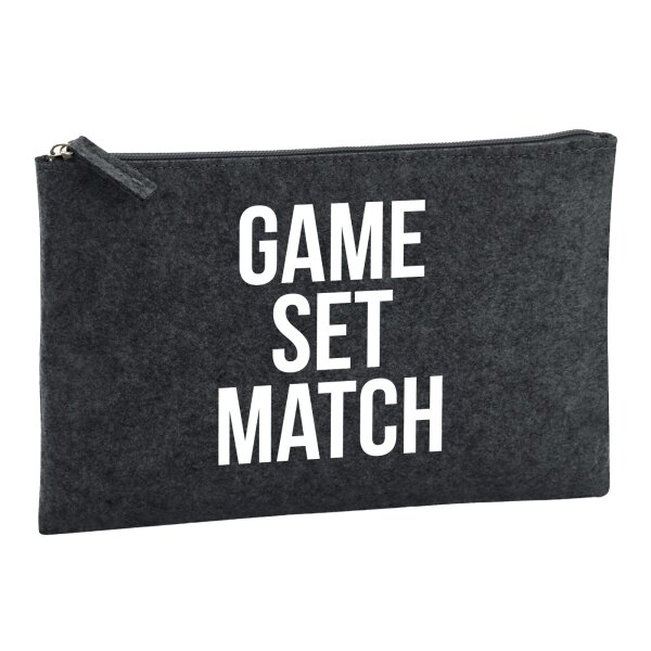 Kulturbeutel Game set match Tennis 1 Liter Charcoal