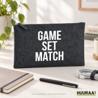 Kulturbeutel Game set match Tennis 1 Liter Charcoal