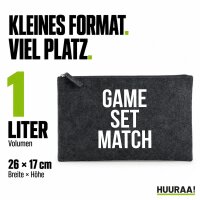 Kulturbeutel Game set match Tennis 1 Liter Charcoal