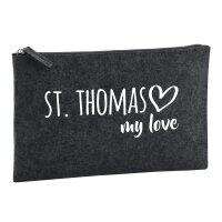 Kulturbeutel St. Thomas my love 1 Liter Charcoal