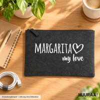 Kulturbeutel Margarita Island my love 1 Liter Charcoal