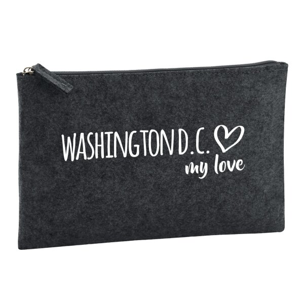 Kulturbeutel Washington D.C. my love 1 Liter Charcoal