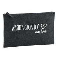 Kulturbeutel Washington D.C. my love 1 Liter Charcoal